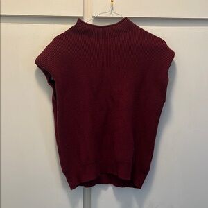 Burgundy Sleeveless Knit Sweater